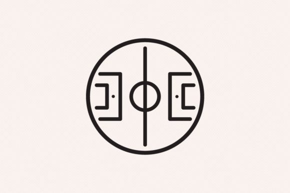 A Circular Soccer Field Outline Icon: A Clean Graphics Review