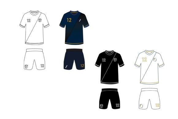 Jersey Soccer Navy Solid Line Bundle: Premium Sports Graphics for Crafters