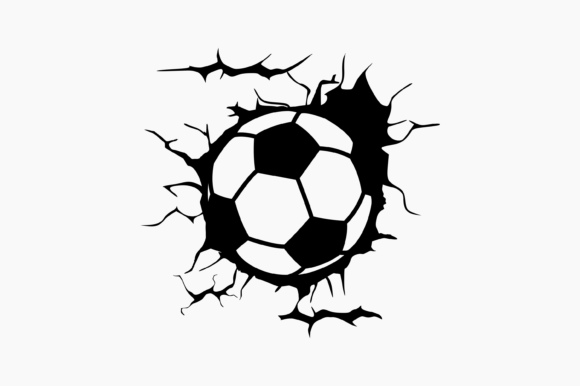 Soccer Ball Cracked Wall Graphics for Crafts Sellers