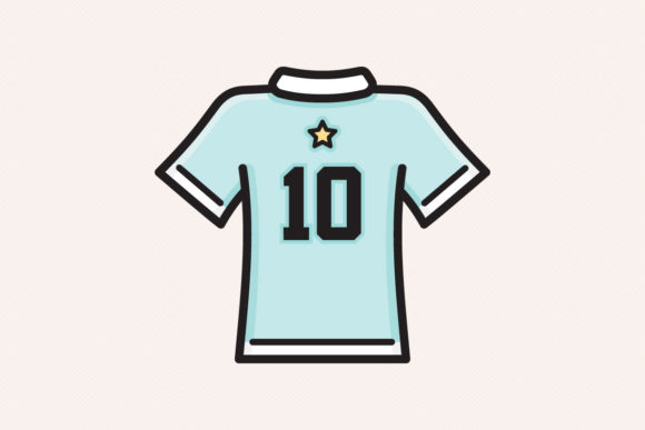 Soccer Football Back Shirt with Num 10