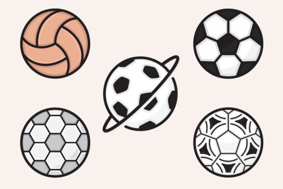 Soccer Football Filled Balls Icons – Graphics Review