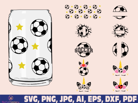 Soccer Glass Graphics for Craft Blog Visuals